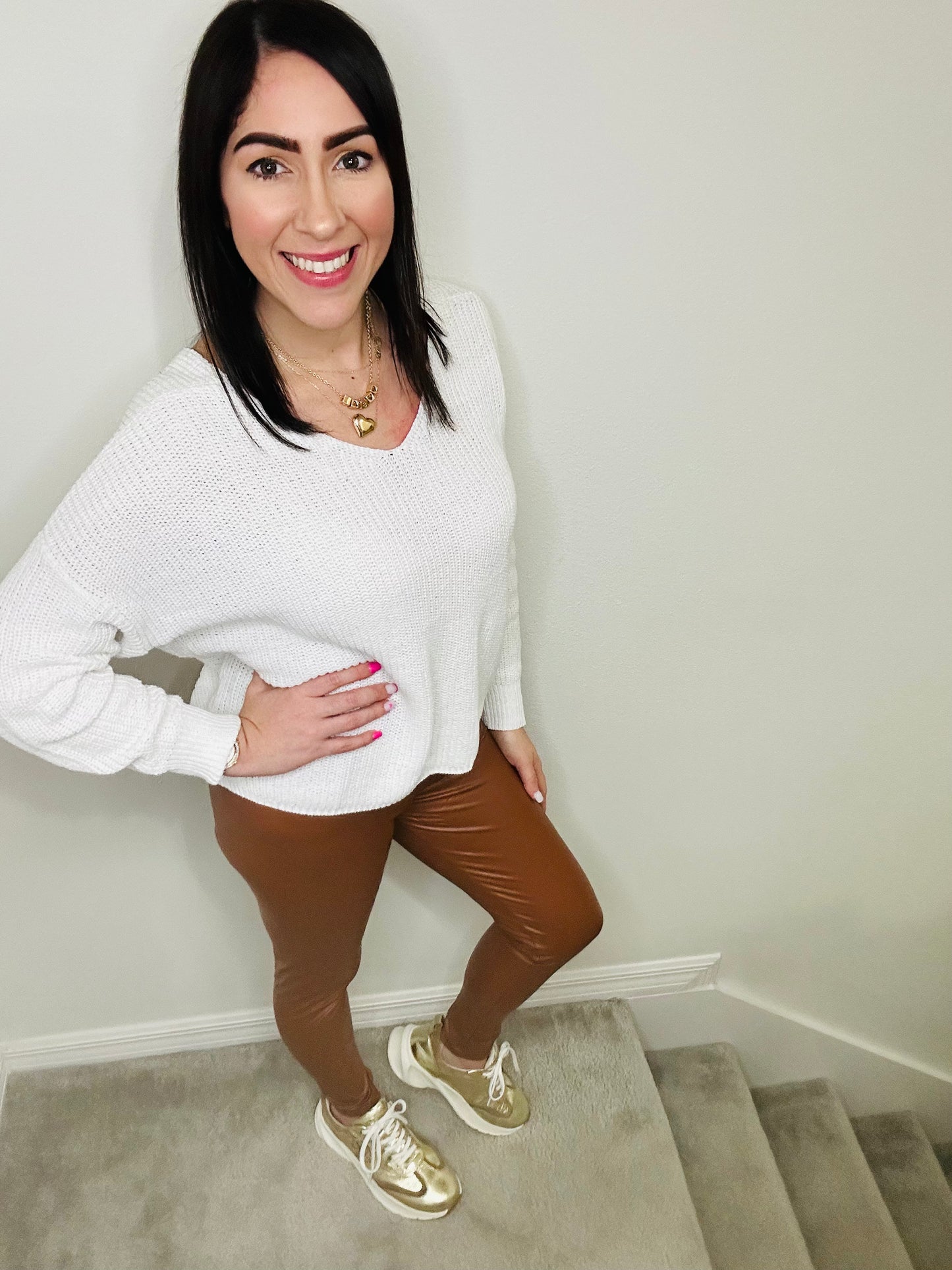 Mianette Cognac Leather Pants