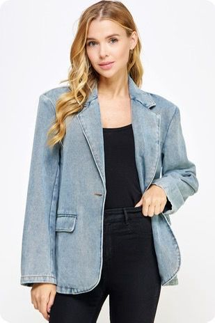 “Denise” Denim Blazer