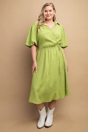 Apple Green Midi Dress “Curvy”