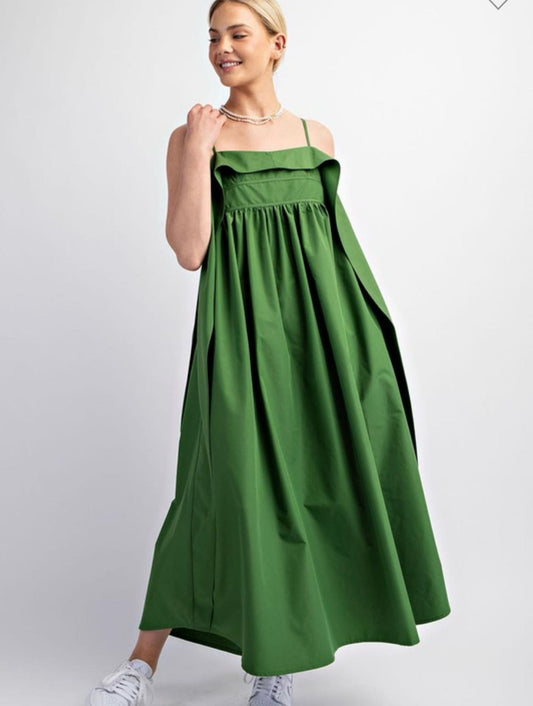“Linda” green maxi dress