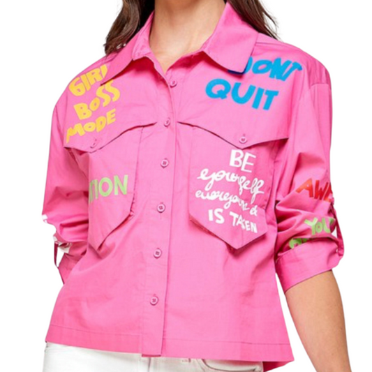 Amelie Graphic Button Shirt